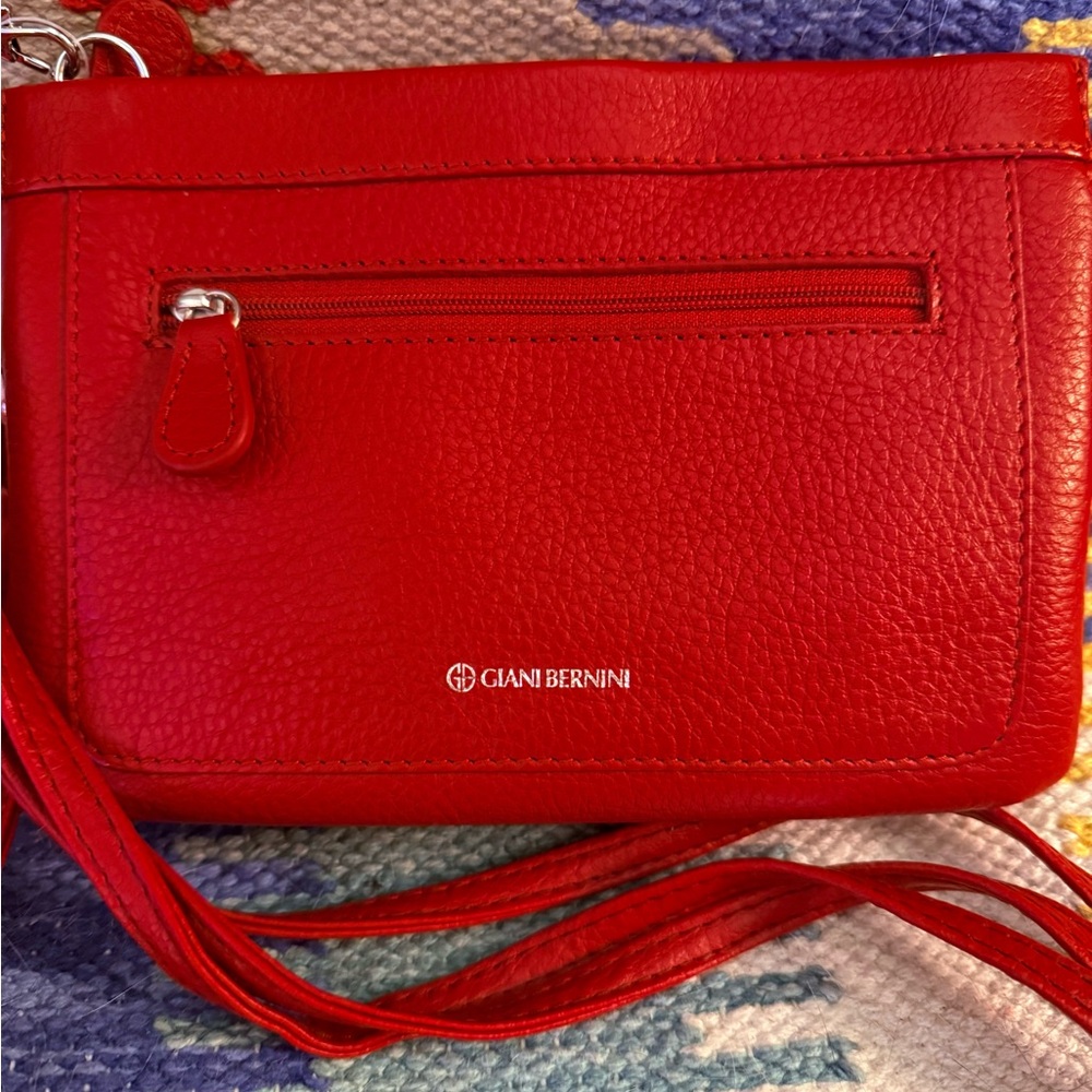 NWTS! Giani Bernini Vibrant Red Leather Crossbody Bag